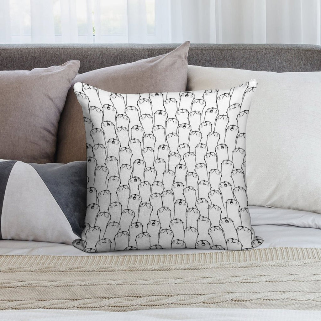 Otter Pattern Soft Shrink-Resistant Throw Pillow