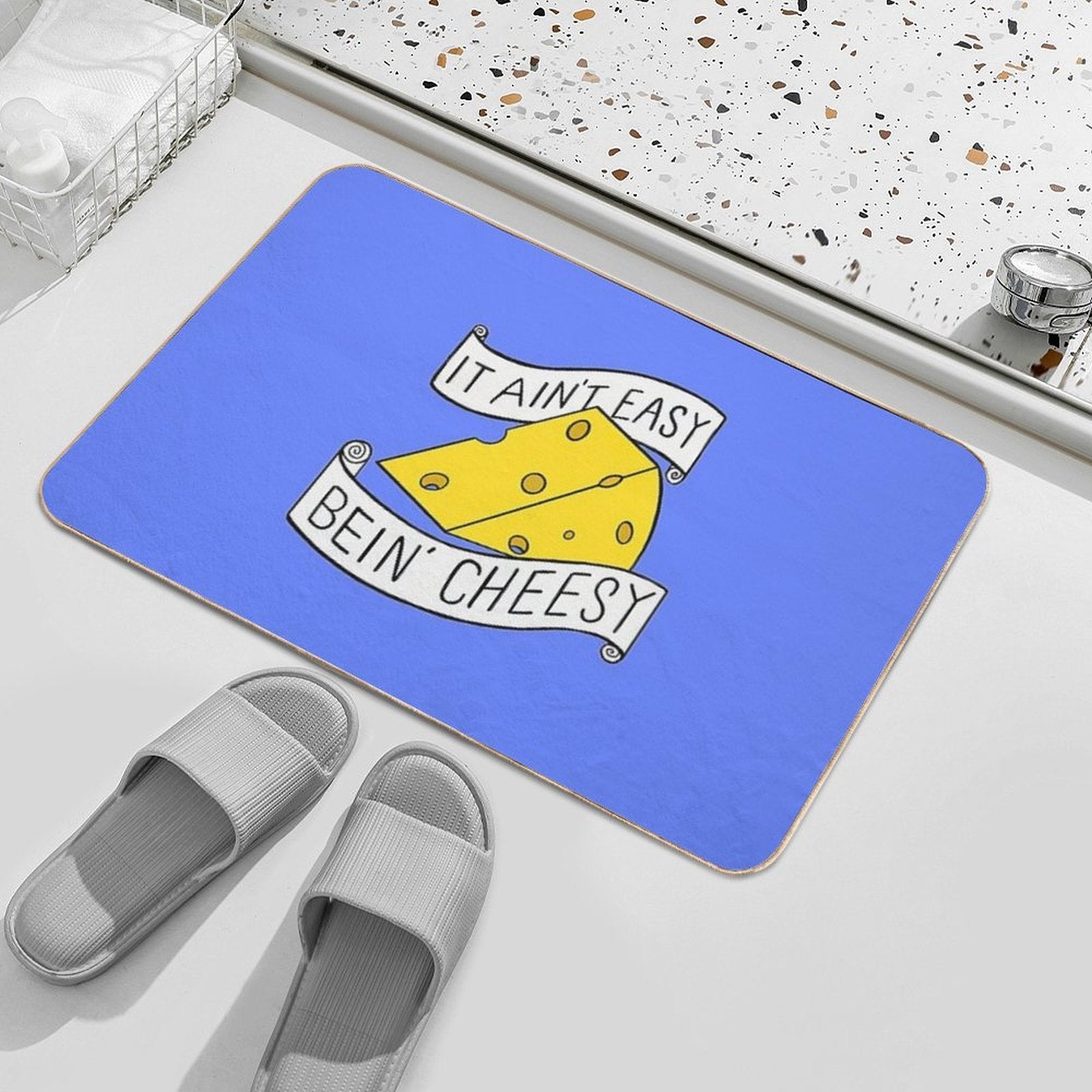 It Ain't Easy Bein' Cheesy Durable Bath Mat