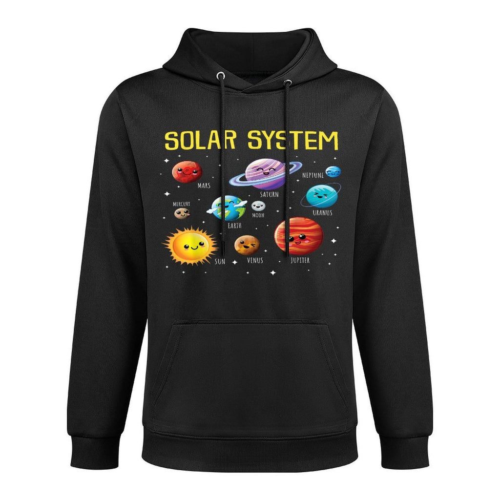 Solar System Colorful Space Planets Educational Kids Pilling-Resistant Hoodie