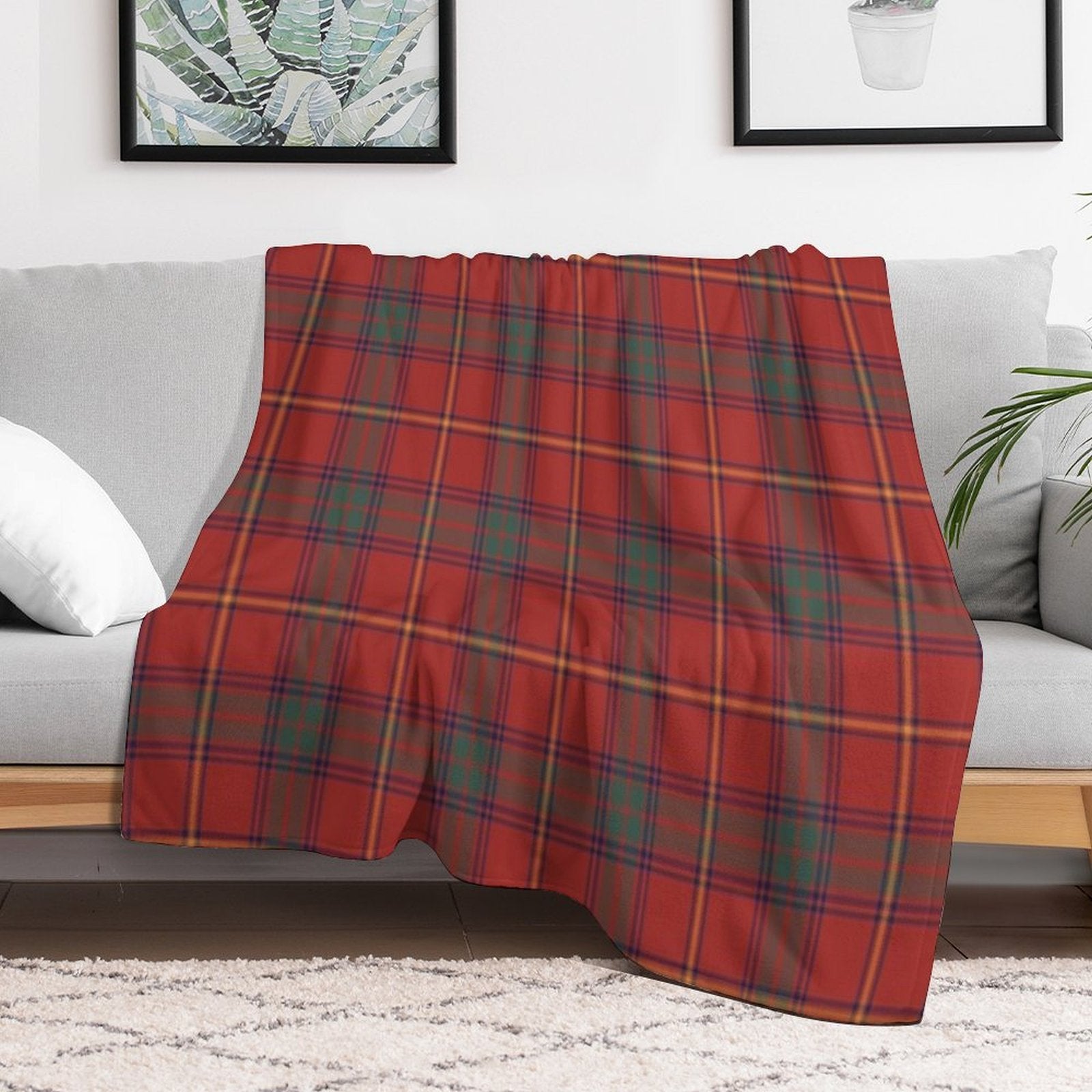 County Galway Irish Tartan Sustainable Throw Blanket