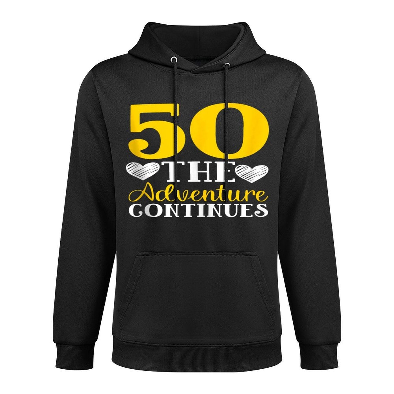 Fifty The Adventure Continue 50th Birthday Party Celebration Shape Retention Hoodie