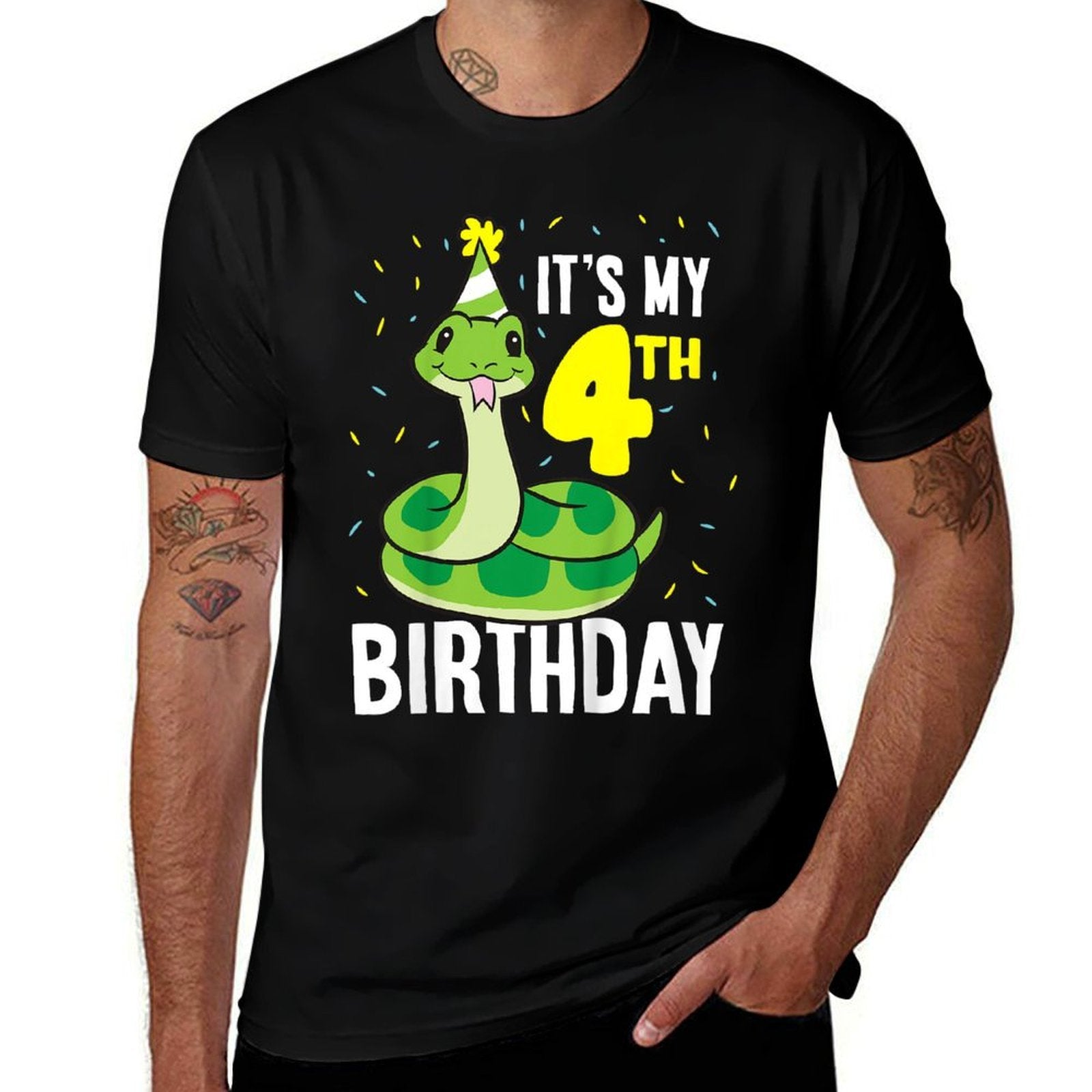 Kids Snakes It's My 4th Birthday 4 Year Old Birthday  Classic T-Shirt