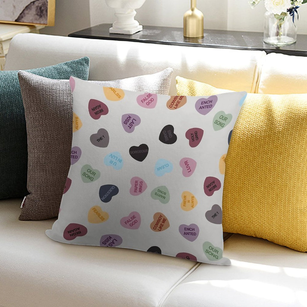 Eras Candy Hearts  Home Decor Merch Fandom Small Support  HECKINFAROUT Soft Multiple Sizes Throw Pillow