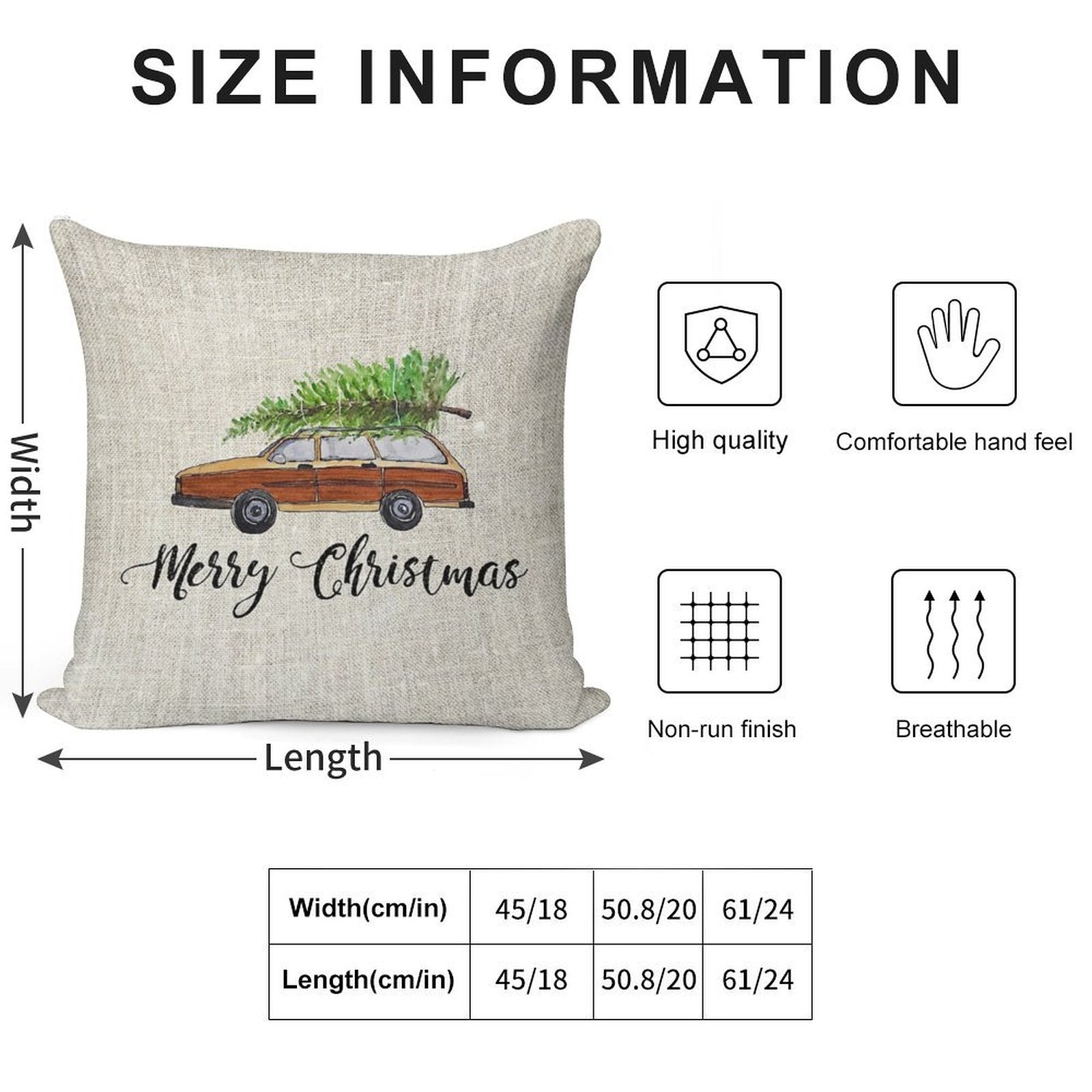 Merry Christmas Soft Home Decor Throw Pillow