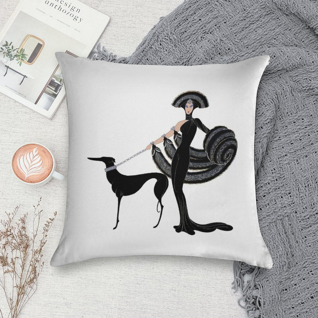 Art Deco Era Haute Couture Fashion Illustration Soft Warmth Comfort Throw Pillow