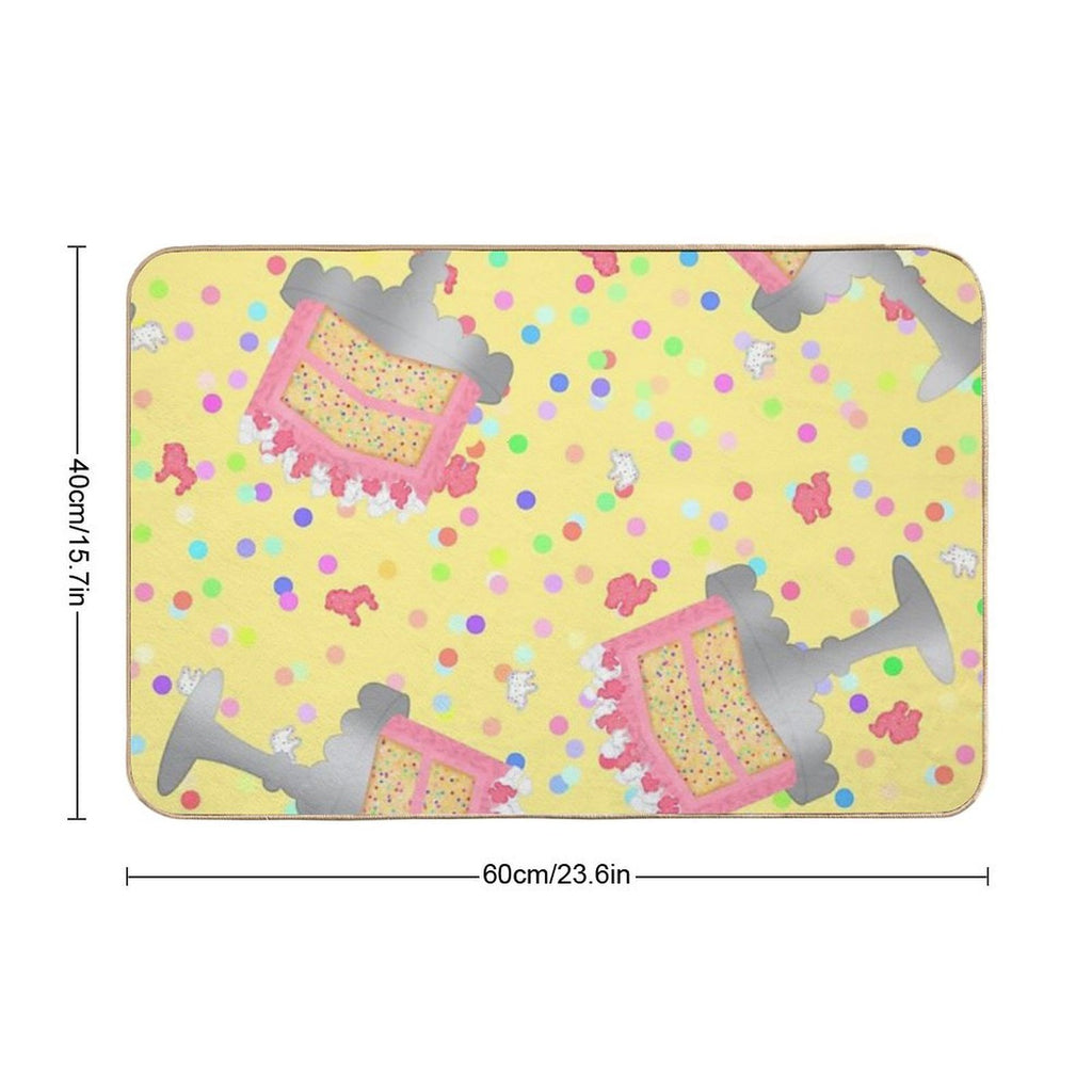 Frosted Animal Cookie Crackers Confetti Birthday Cake Sprinkles Yellow  Rapid-Drying Bath Mat