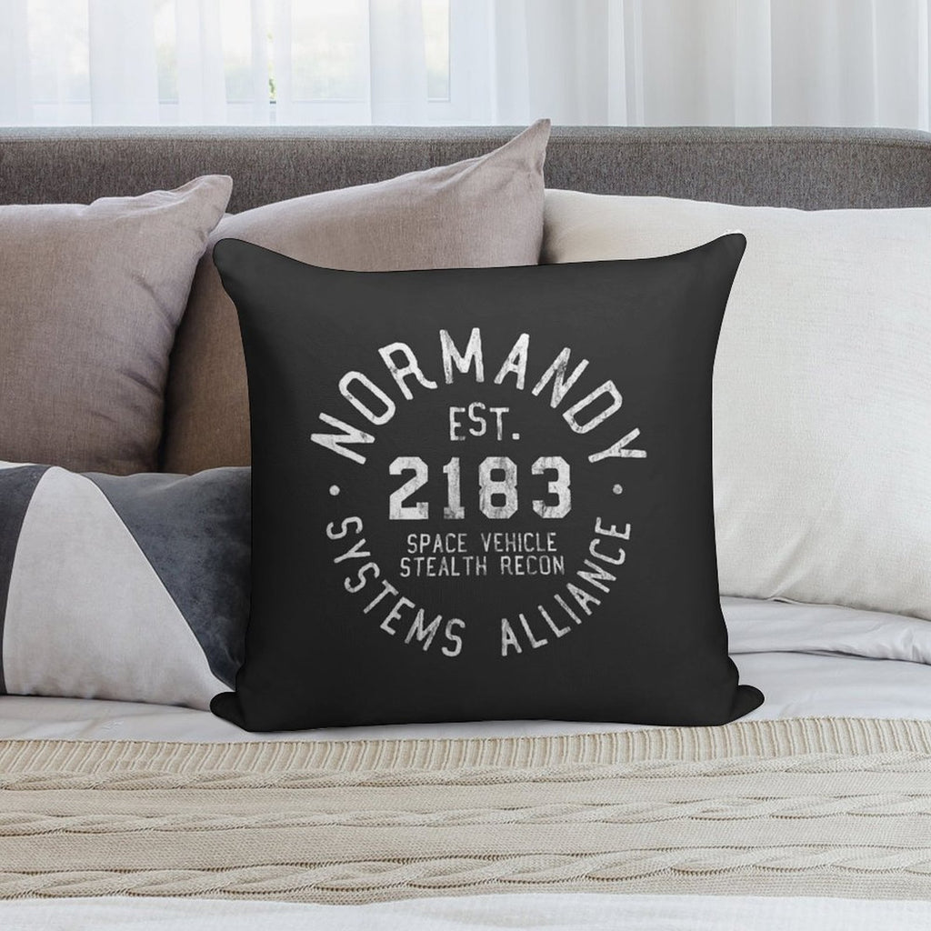 SSV Normandy Athletic Shirt  Mass Effect Athletic Style  White Print Soft Ultra-Soft Texture Throw Pillow
