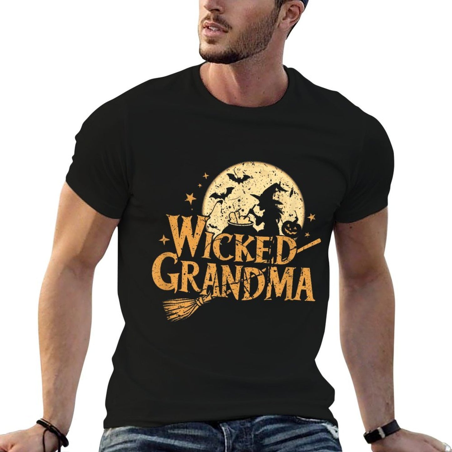 Vintage Wicked Grandma Funny Halloween  Trendy Pattern T-Shirt