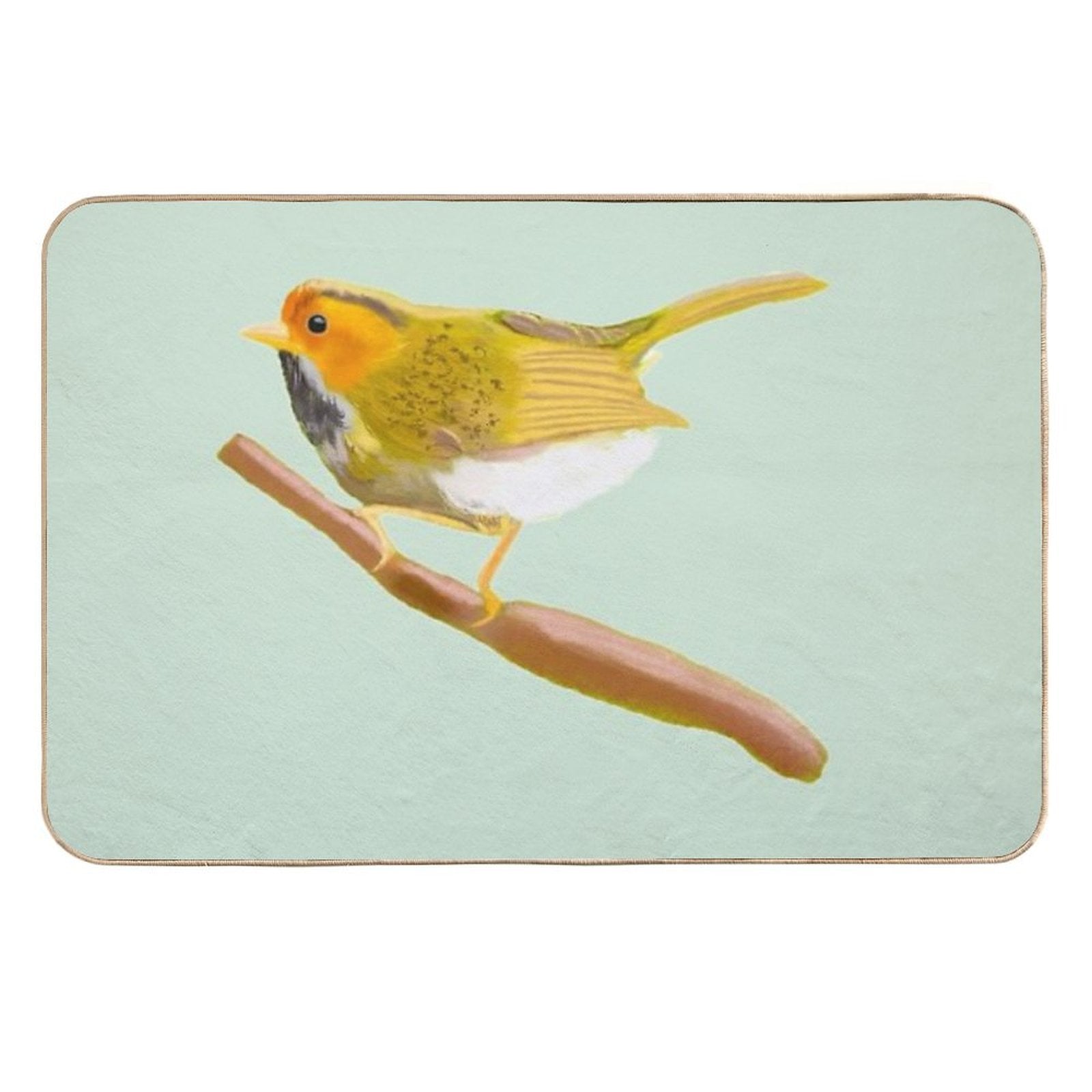 Title Orange-faced Warbler  Pet-Safe Bath Mat