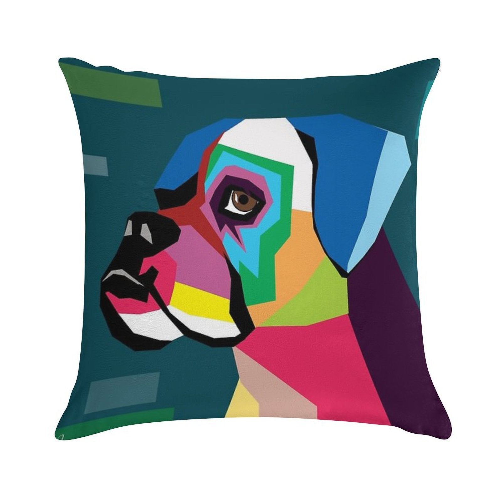 Boxer Soft Short Plush Fabric Throw Pillow