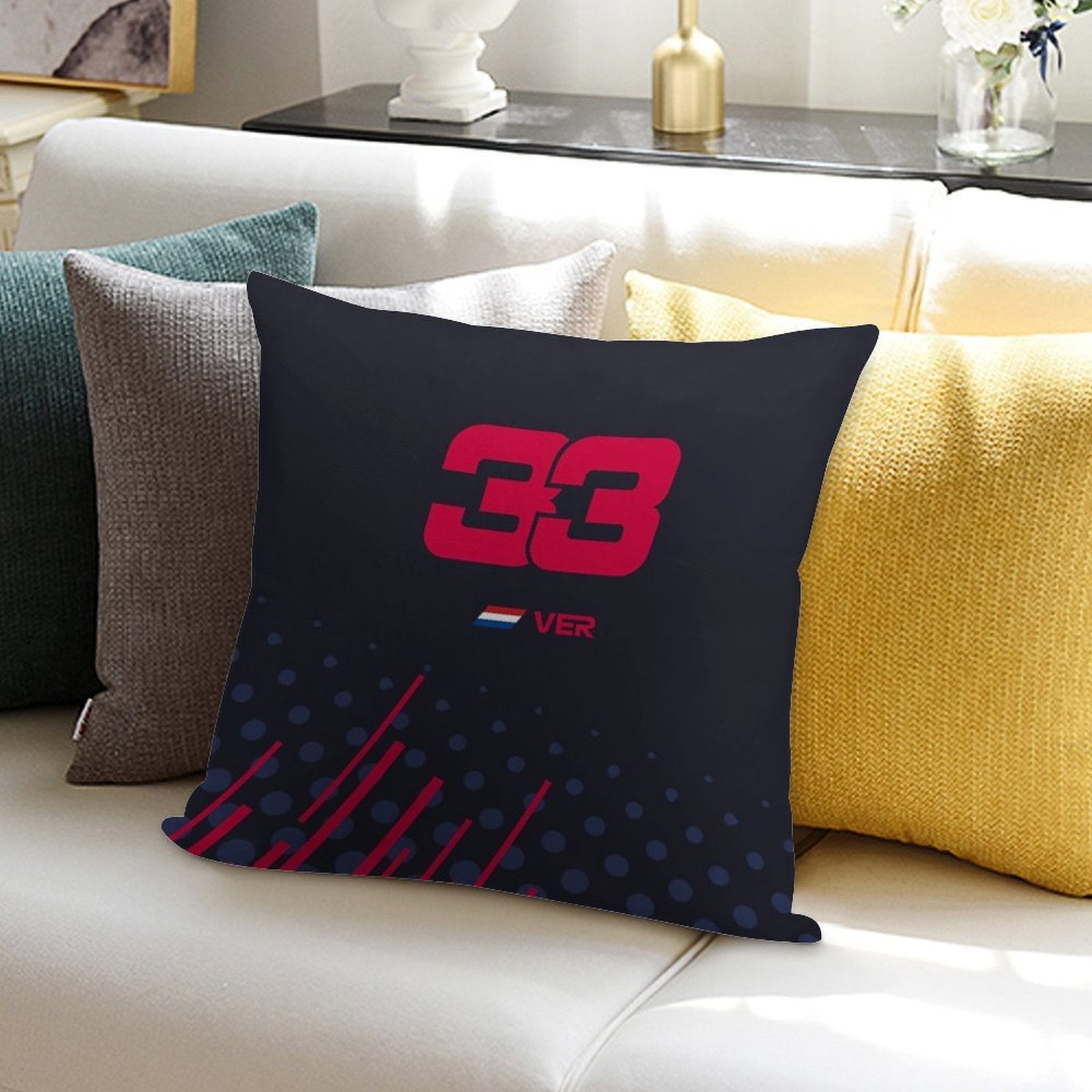 Max Verstappen Phone Case 2021 Soft Short Plush Fabric Throw Pillow