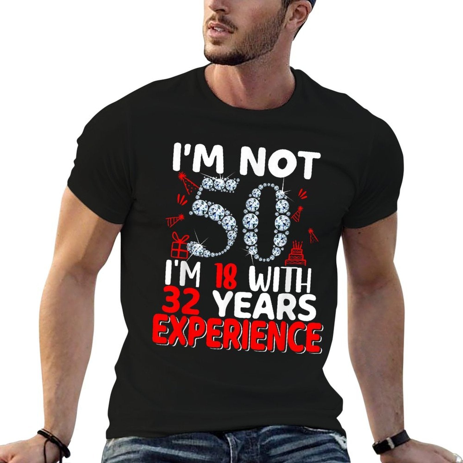 I'm Not 50 I'm 18 with 32 Years Experience 50th Birthday  Oversized Silhouette T-Shirt