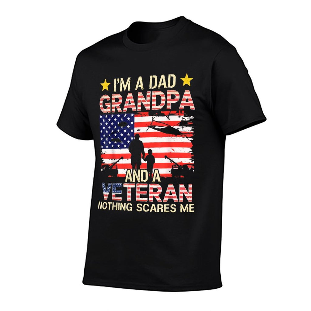A Dad Grandpa And Veteran Fathers Day Papa Grandpa Military  Versatile T-Shirt