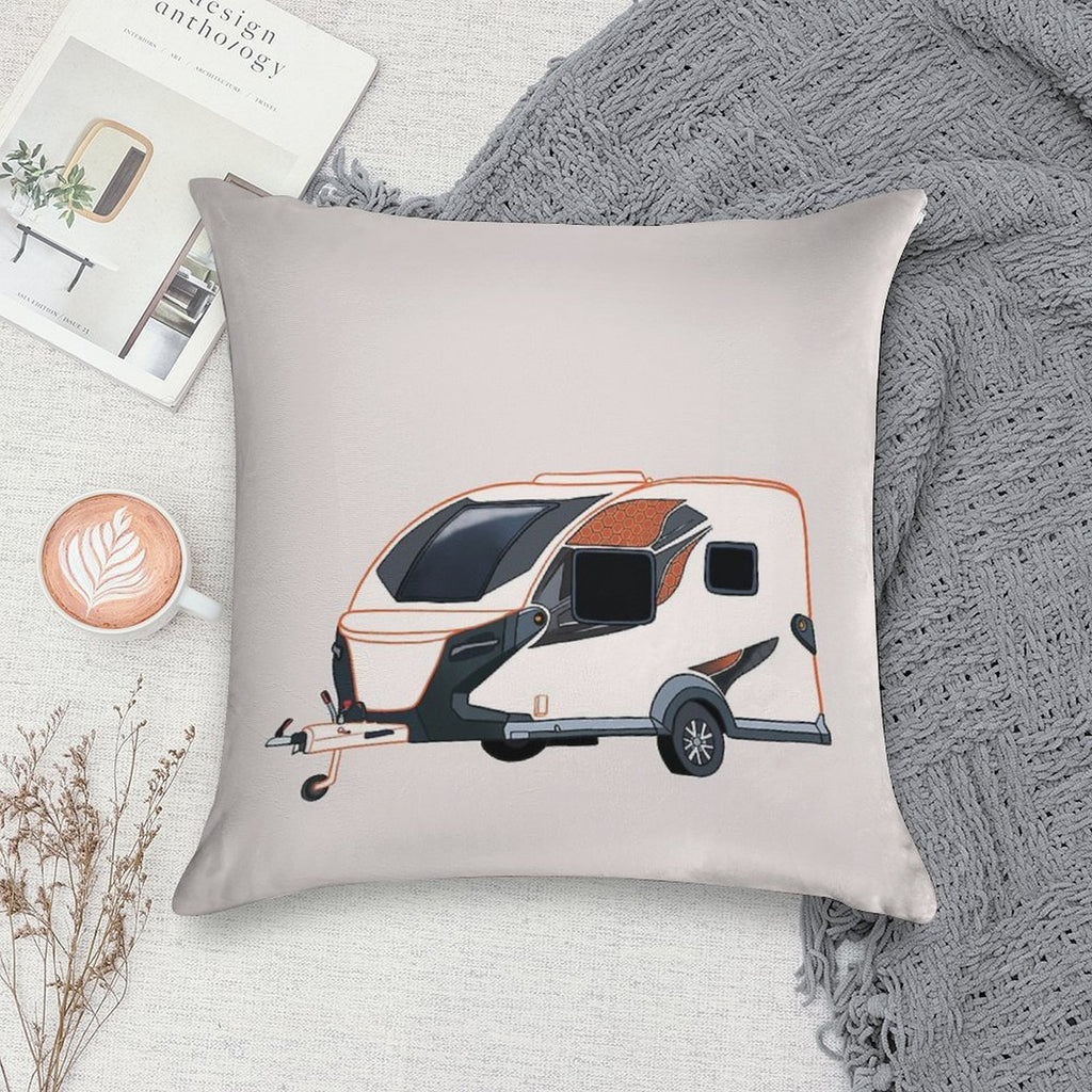 BASE CAMP Caravan with Honeycomb Pattern Soft Warmth Comfort Throw Pillow