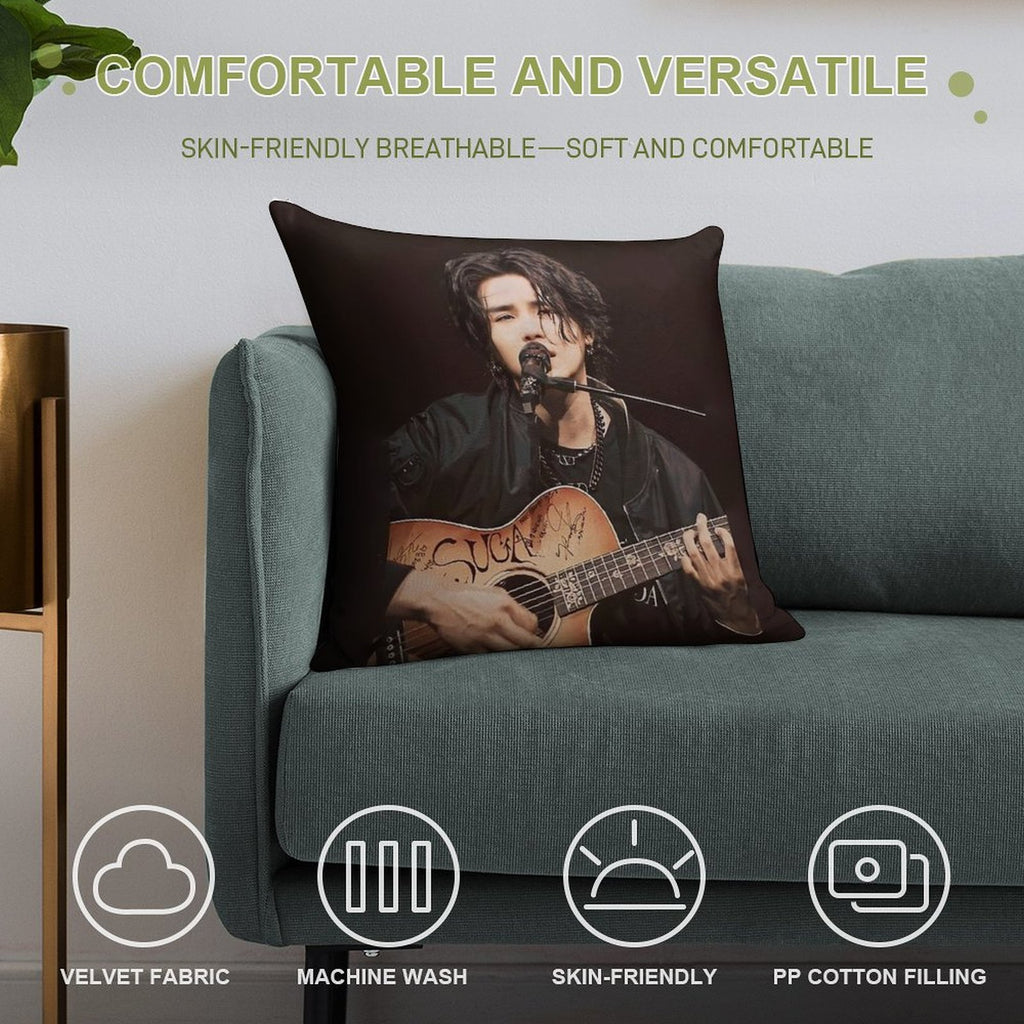 Min Yoongi Concert Soft Shrink-Resistant Throw Pillow