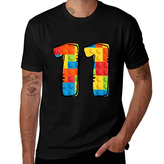 11 Year Old Blocks Building Master Builder 11th Birthday  Trendy Pattern T-Shirt