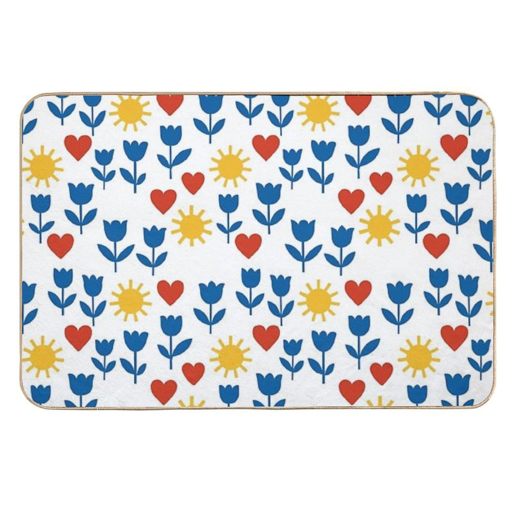 Sunshine & Love - Floral Pattern  Eco-Friendly Bath Mat