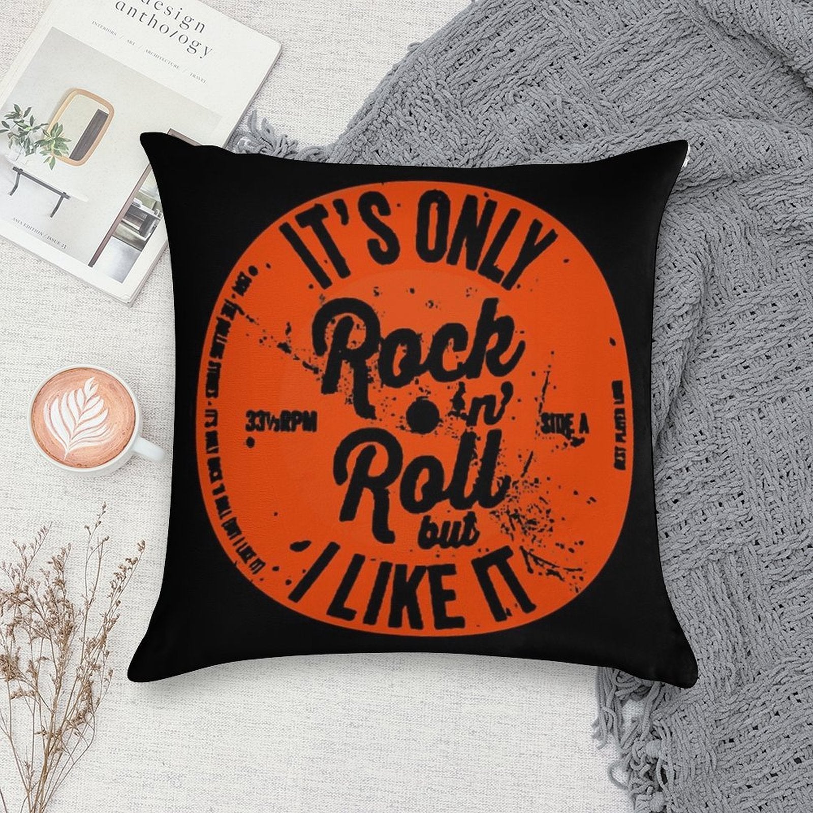 ITS ONLY ROCK N ROLL Soft High-Density Material Throw Pillow