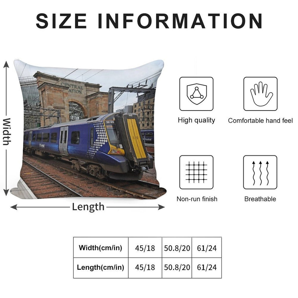 Scotrail Class 380 at Glasgow Central Soft Easy Maintenance Throw Pillow