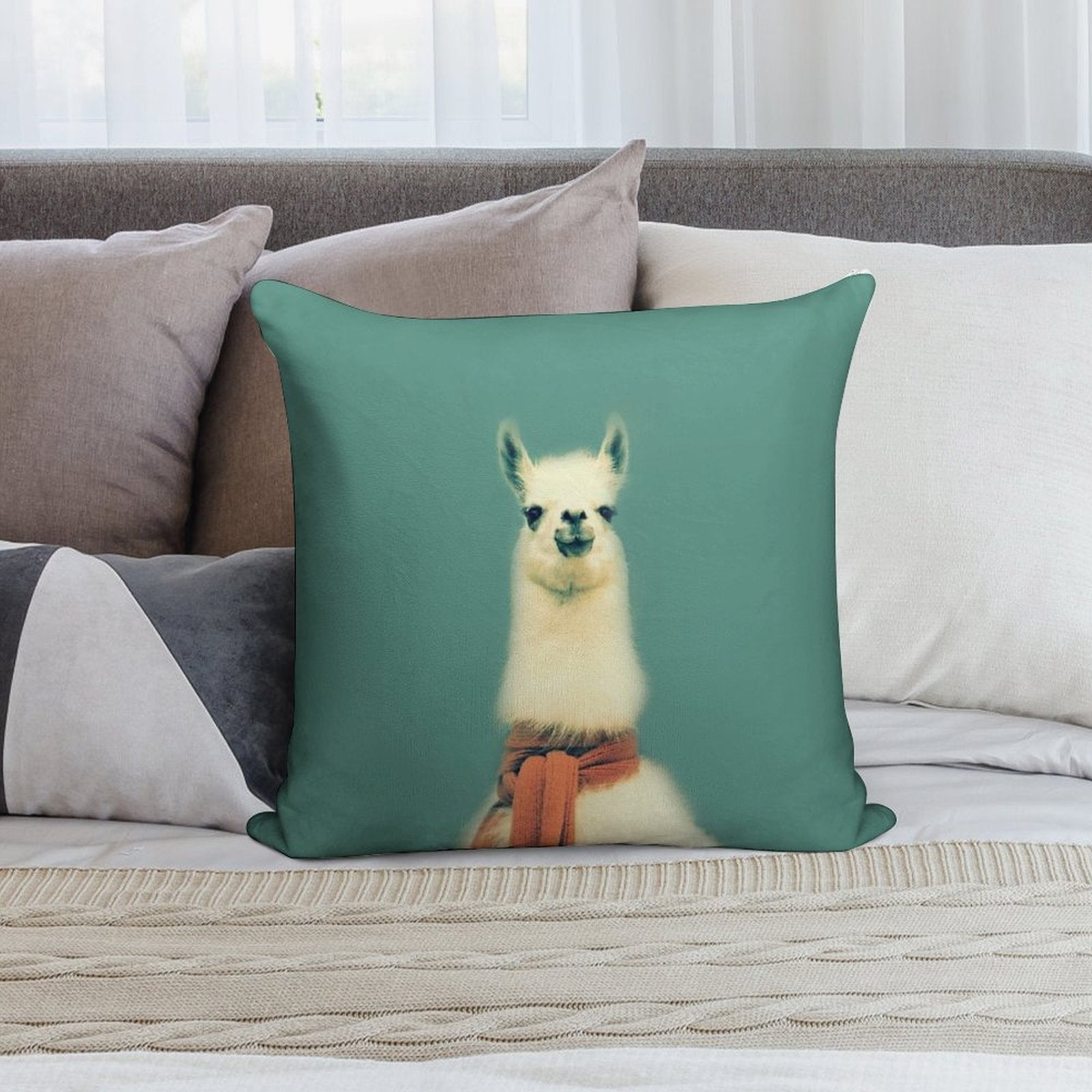 Llama Soft Style Accent Throw Pillow