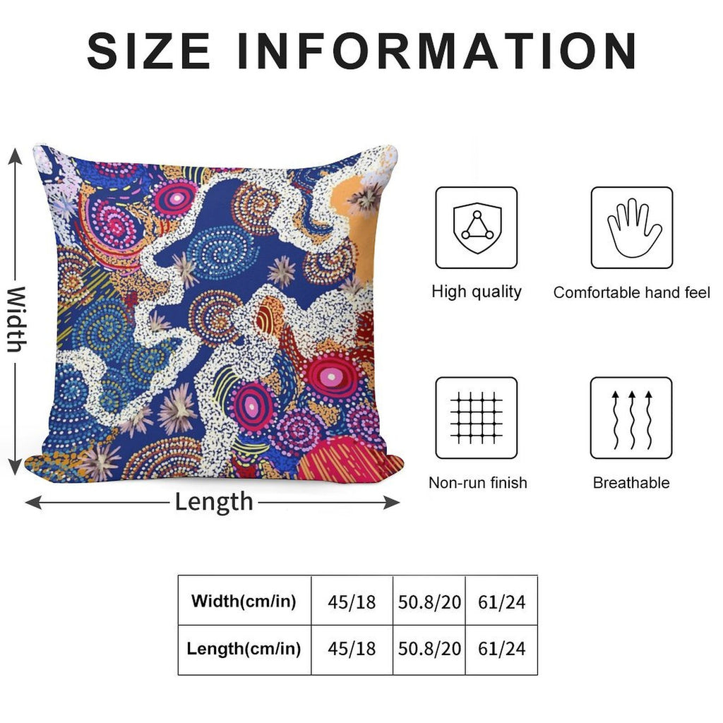 Australian Aboriginal Art V2 Soft Skin-Friendly Throw Pillow