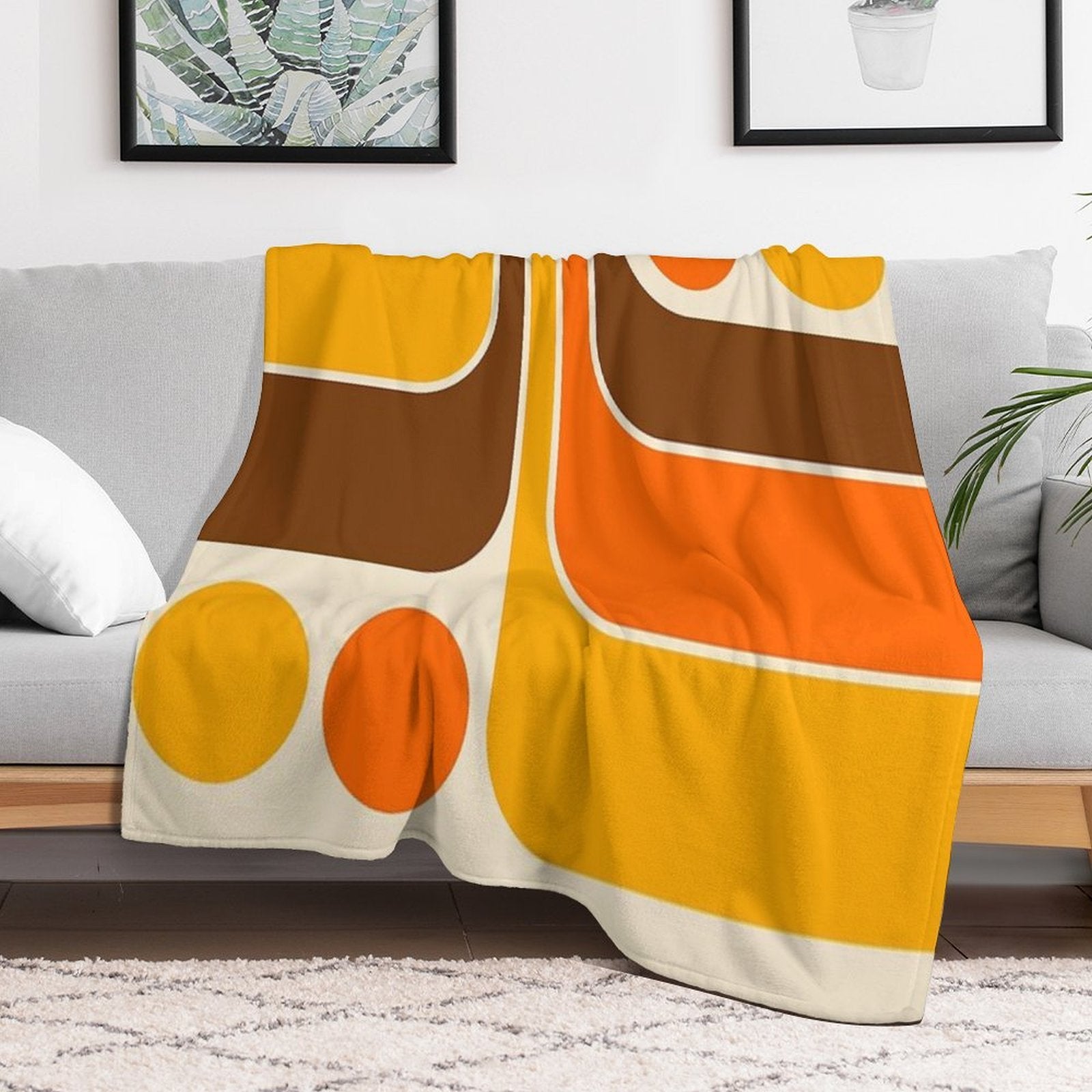 Retro Geometric Design 624 Versatility Throw Blanket