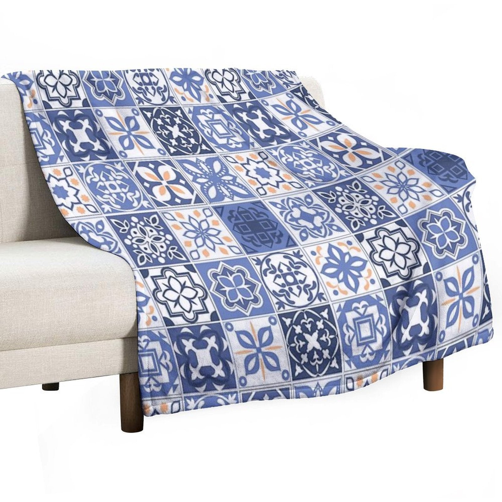 Blue Portuguese Tile Quick-dry Throw Blanket