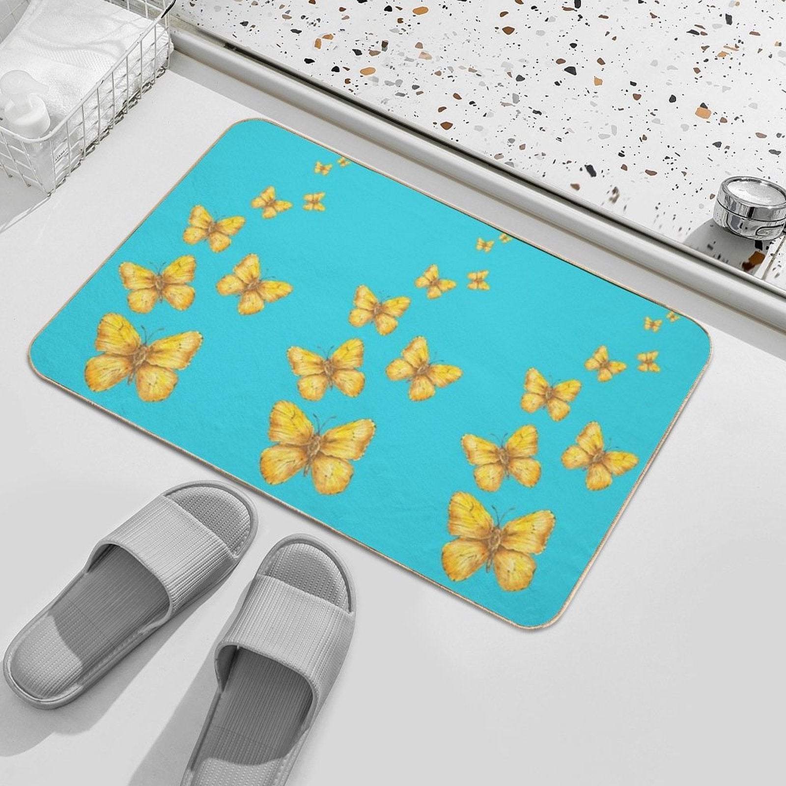 Yellow Whispers  Odorless Bath Mat