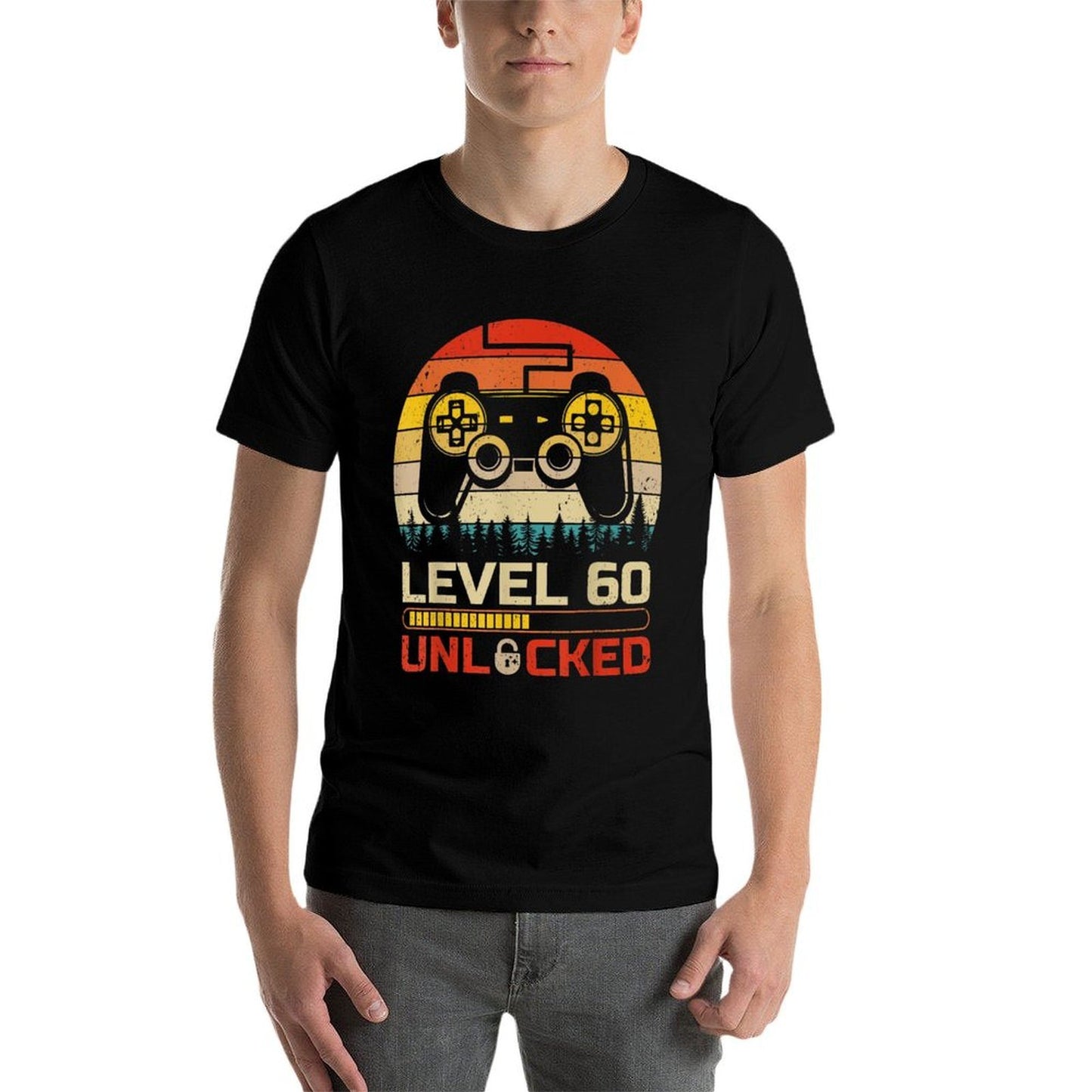 Vintage Retro Level 60 Unlocked Video Game 60th Birthday  Eco-friendly Material T-Shirt