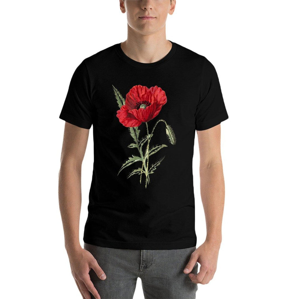 Red Poppy Flower, Red Botanical Poppies, Poppy  Soft T-Shirt