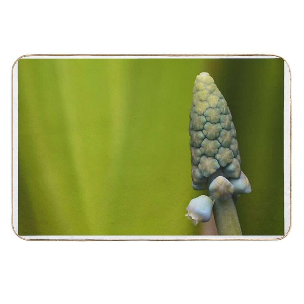 Grape Hyacinth Macro – Geometric Nature  Fade-Resistant Bath Mat