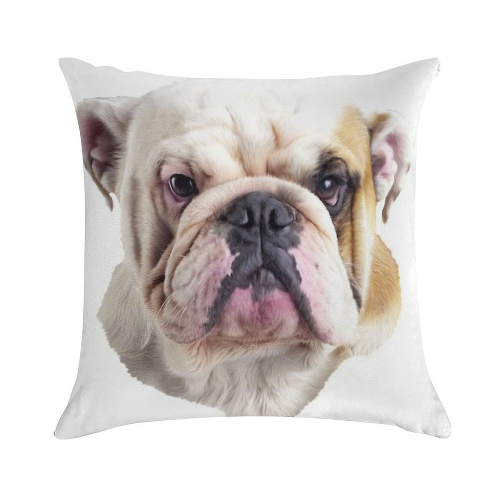 English Bulldog Head Soft Bedroom Essential Throw Pillow