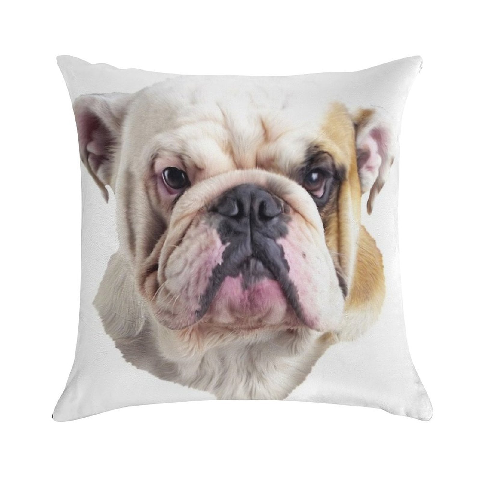 English Bulldog Head Soft Bedroom Essential Throw Pillow