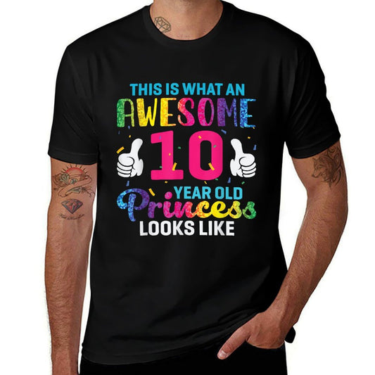 10 Years Old Princess Birthday Quote 10th B-day Kids Graphic  Moisture-wicking T-Shirt