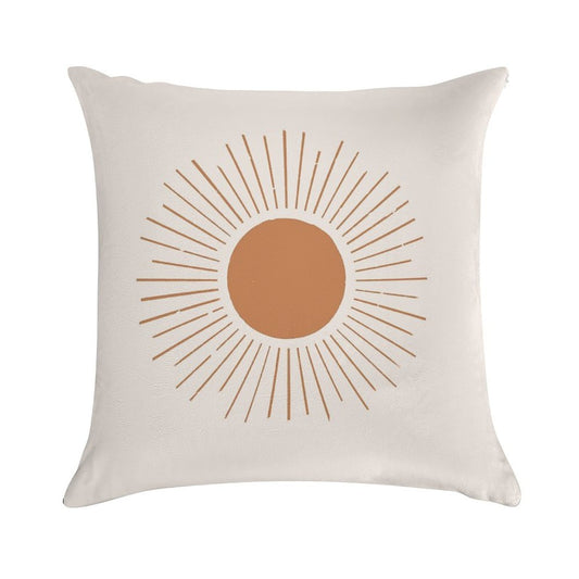 Terracotta Boho Sun Rays Soft Decorative Cover Throw Pillow