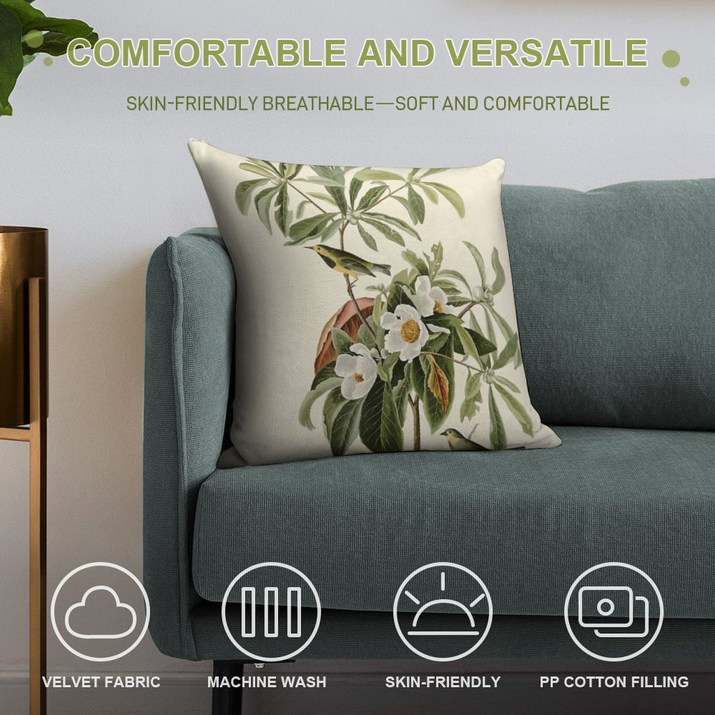 Bachman's Warbler - John James Audubon Birds of America Soft Gift Ready Throw Pillow