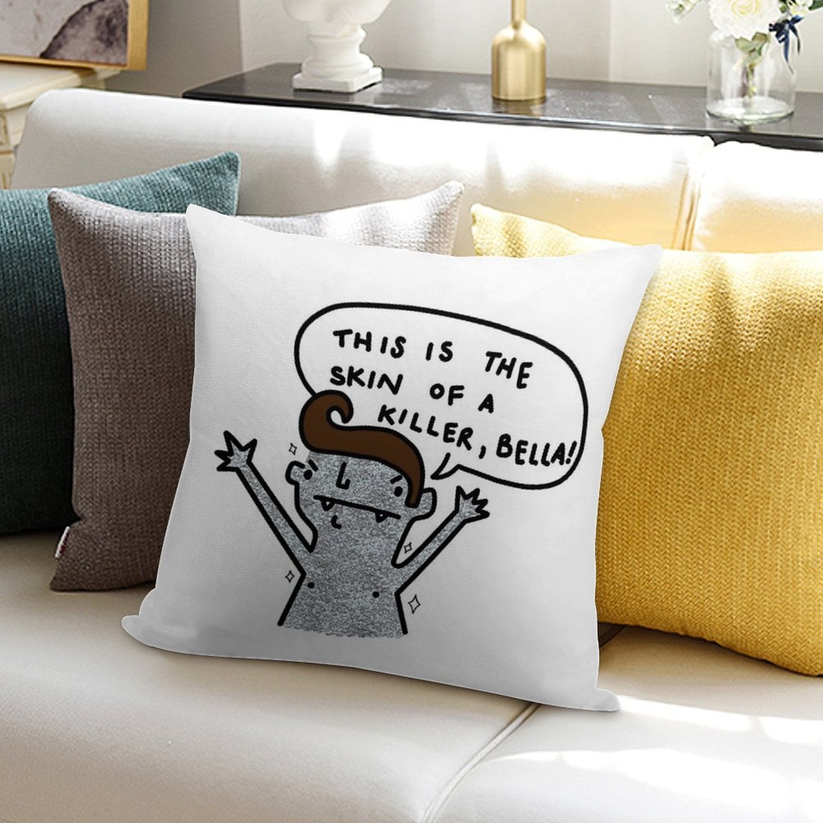 Skin Of A Killer Soft Washable Throw Pillow