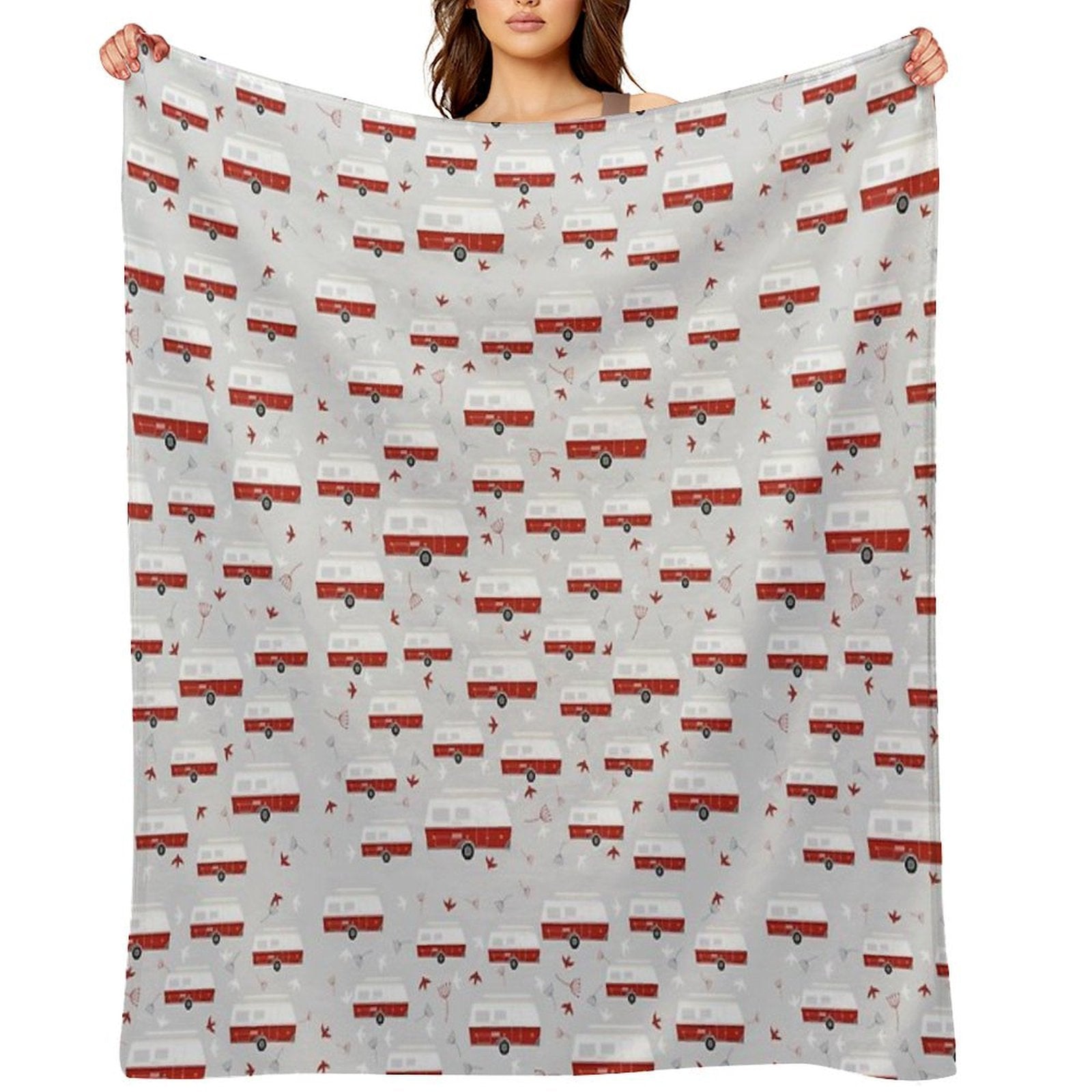 Rockabilly Pattern Velvety-soft Throw Blanket