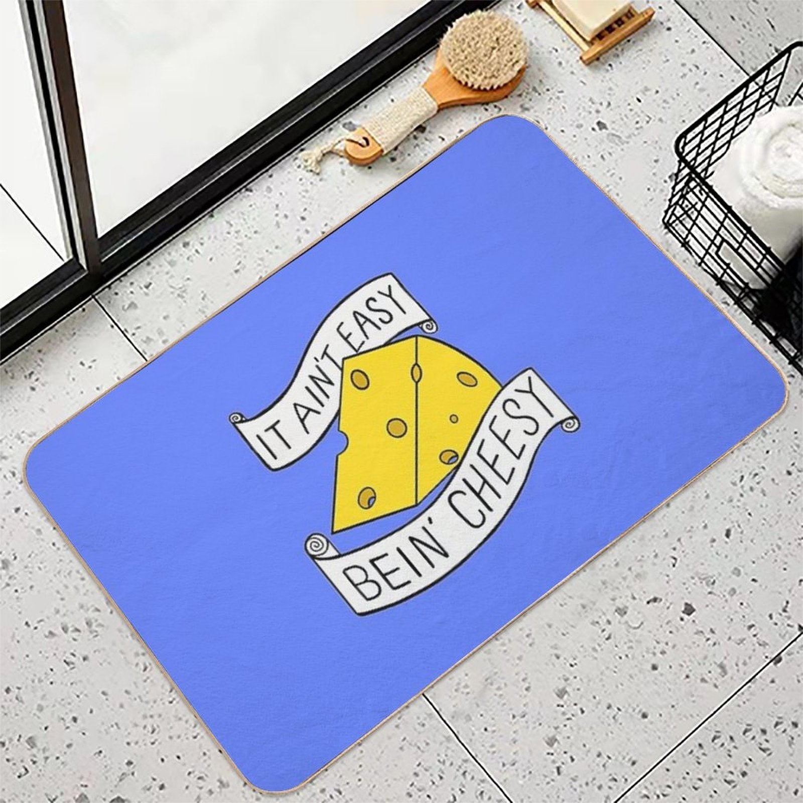 It Ain't Easy Bein' Cheesy Durable Bath Mat