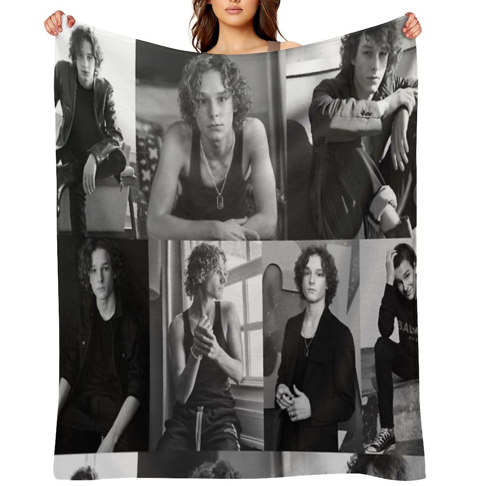 Black And White Mason Thames Collage Versatility Throw Blanket