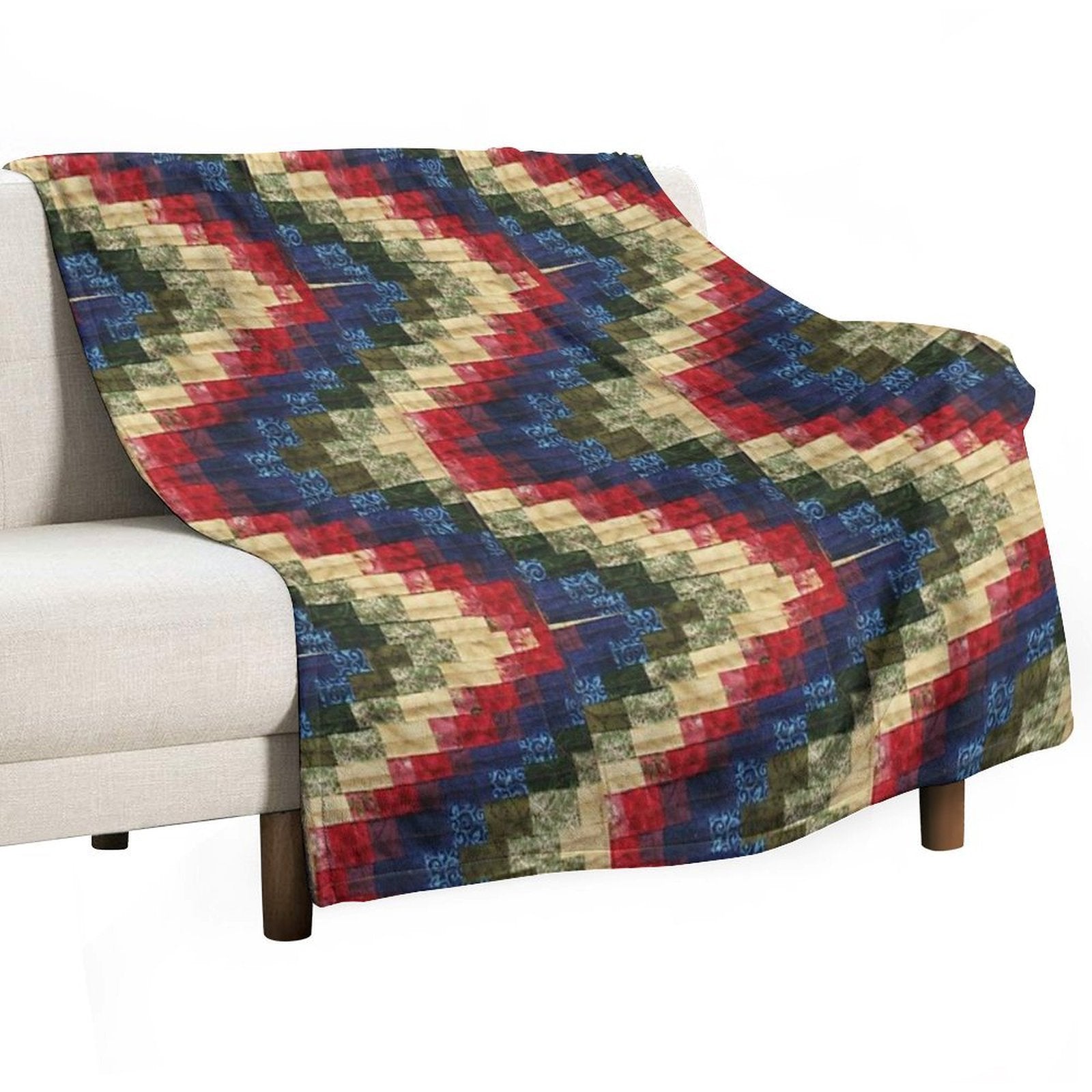 Patchwork Bargello Quilt Block Photo Anti-pilling Throw Blanket