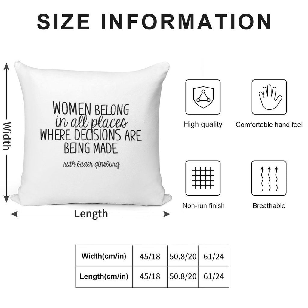 Ruth Bader Ginsburg Soft Shrink-Resistant Throw Pillow