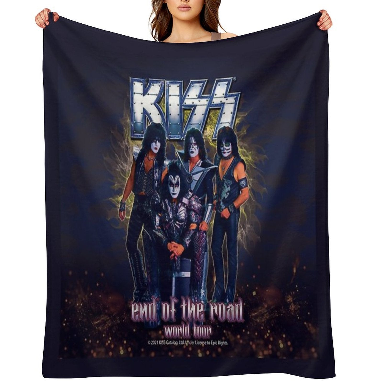 KISS Band-End of The Road World Tour Plush Throw Blanket