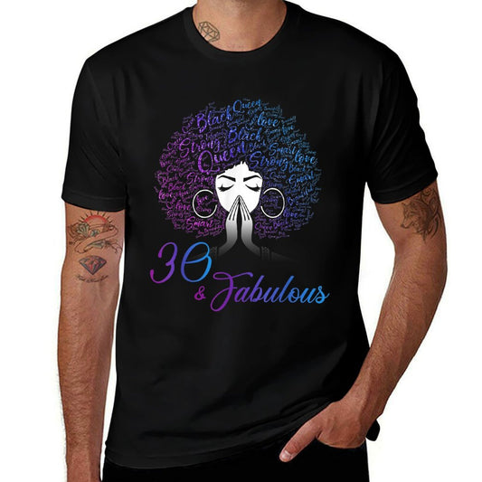 30 & Fabulous Afro Hair Black Women 30th Birthday Gifts  Stretchy T-Shirt