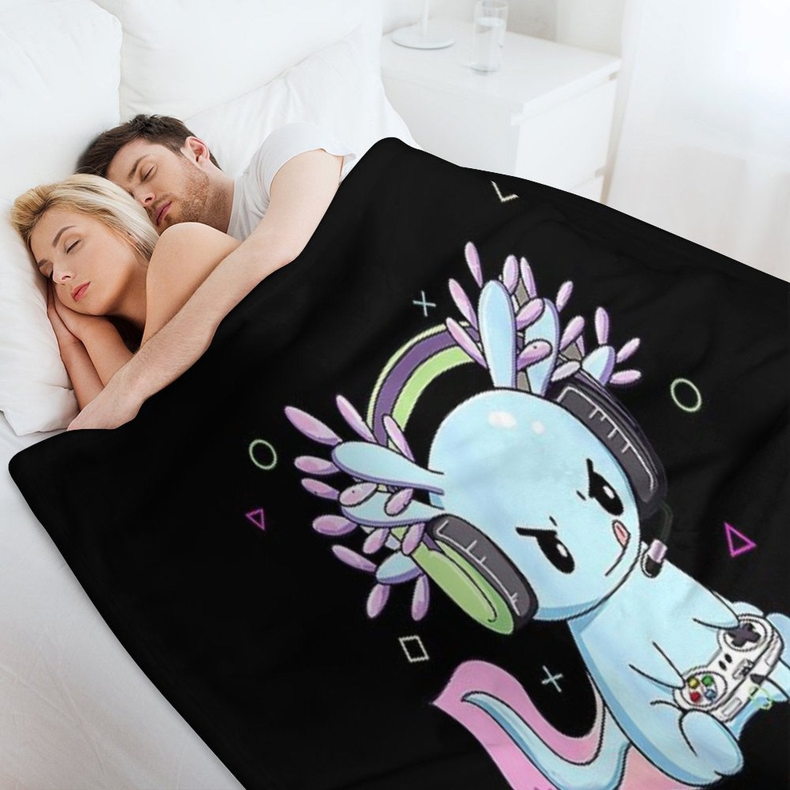 Gamesolotl Axolotl Video Gamer Kawaii Pastel Goth Anime Shrink-resistant Throw Blanket