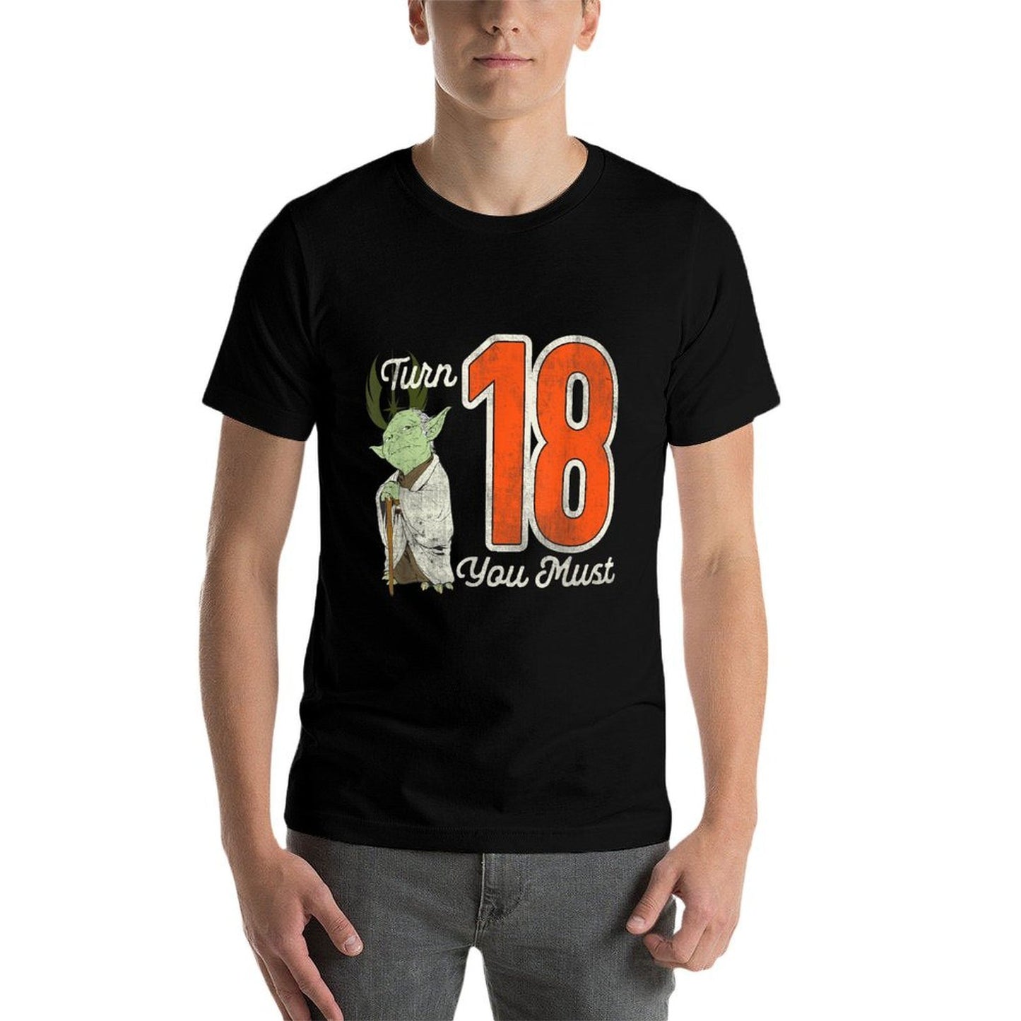 Star Wars Yoda 18th Birthday  Oversized Silhouette T-Shirt