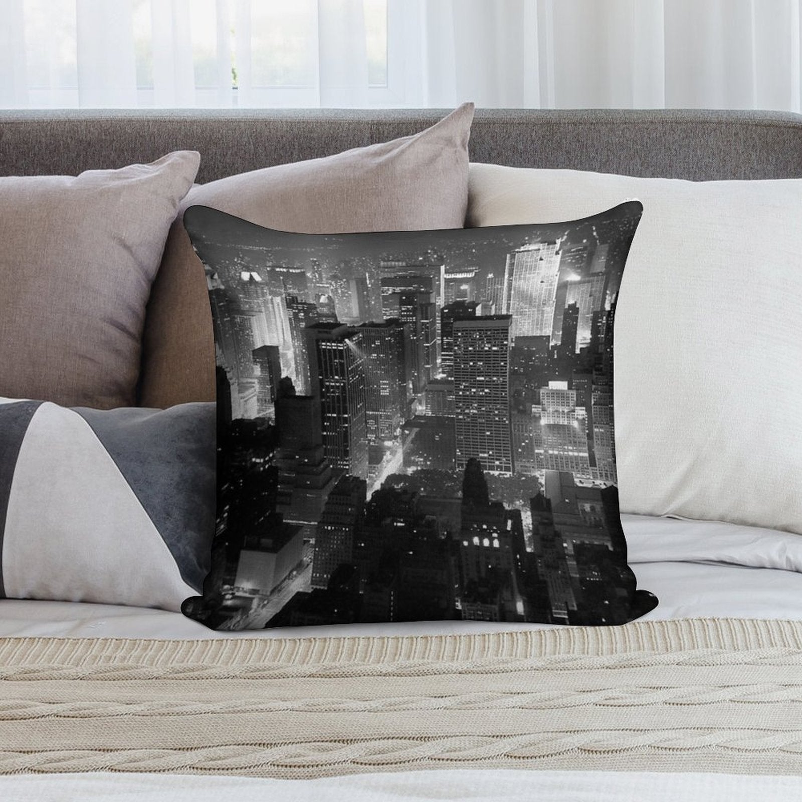 Sleepless In Manhattan Soft Gift Ready Throw Pillow
