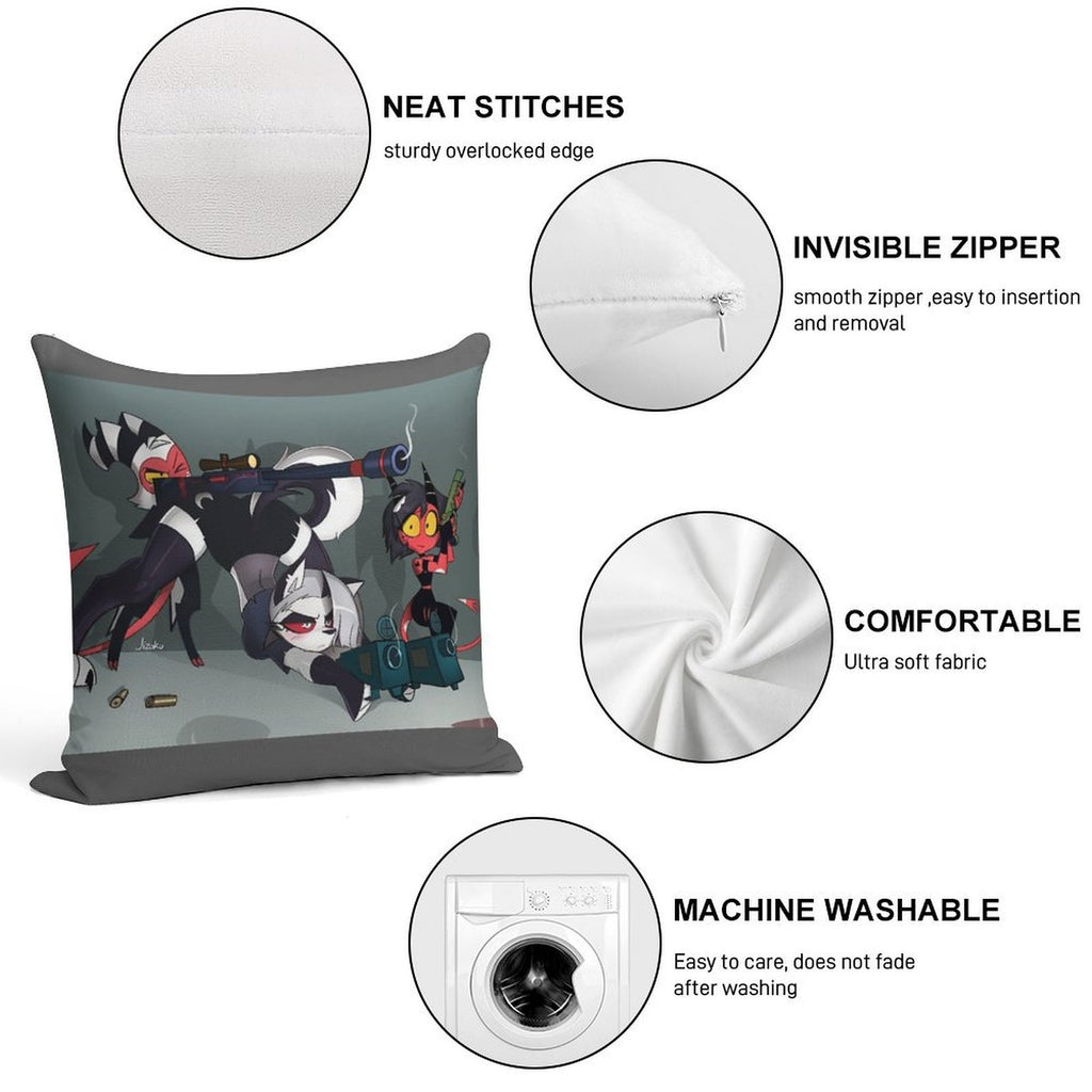 Bang! - Loona X Moxxie Soft Washable Throw Pillow