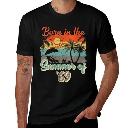 Womens Born In The Summer Of 69 50th Birthday Vintage  Tagless Design T-Shirt