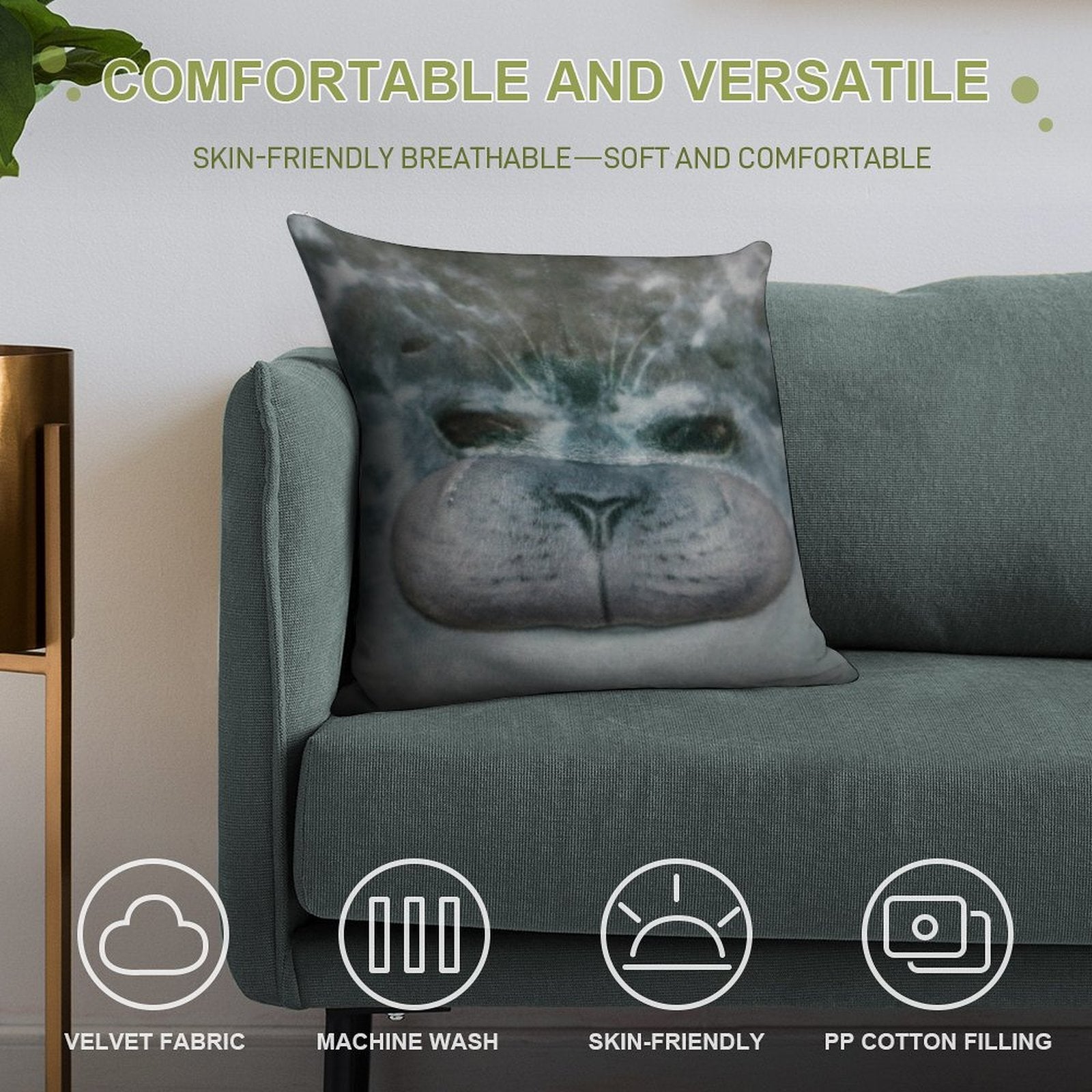 Chubby Blob Seal Soft Ultra-Soft Texture Throw Pillow